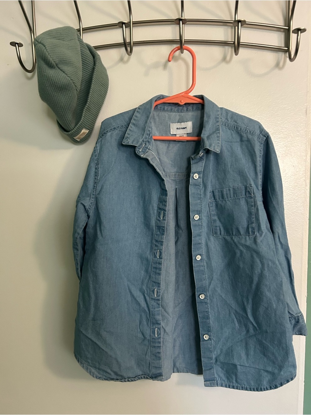 Old Navy Men's Blue Denim Button-Down Shirt